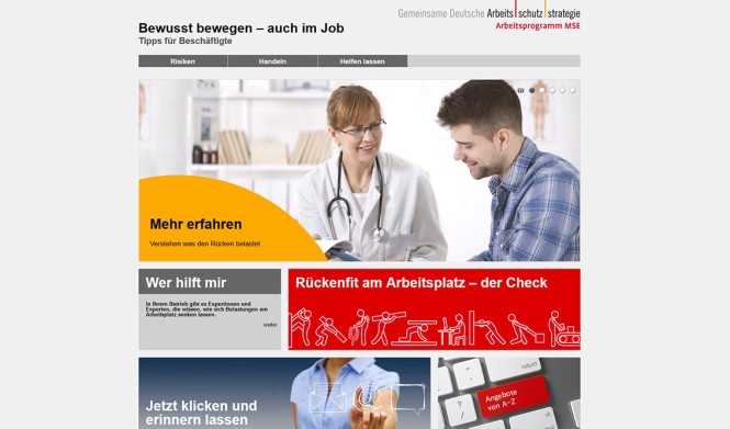 Startseite der Gemeinsamen Deutschen Arbeitsschutzstrategie (GDA)