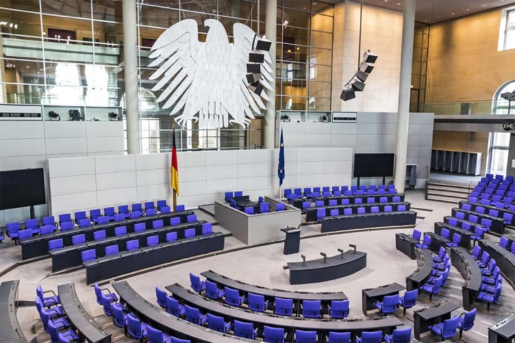 Der Plenarsaal des Deutschen Bundestages in Berlin